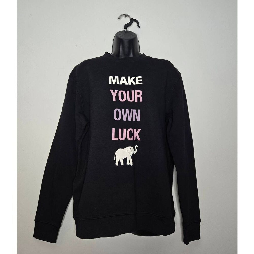 Ivory Ella Black Make Your Own Luck Sweatshirt Size Small Top Black Comfy